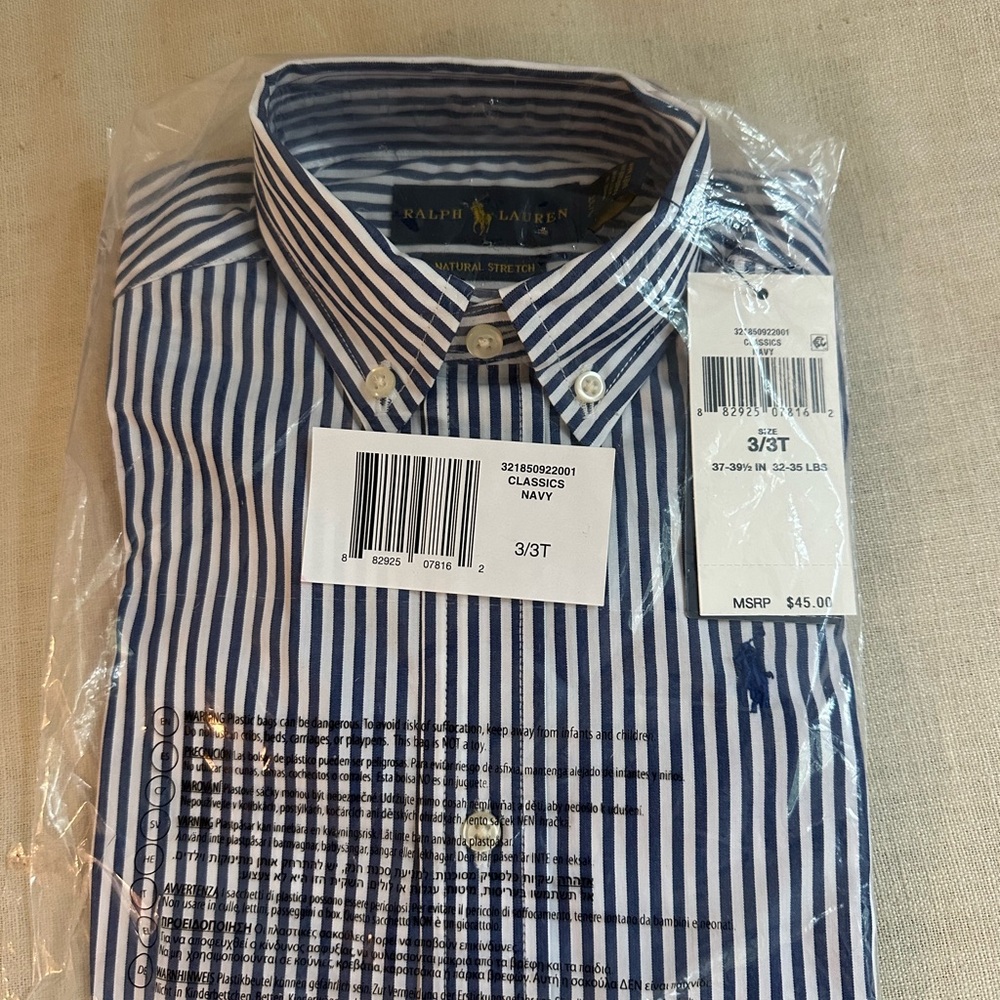 Ralph Lauren Boys long-sleeve striped button down shirt - 3T